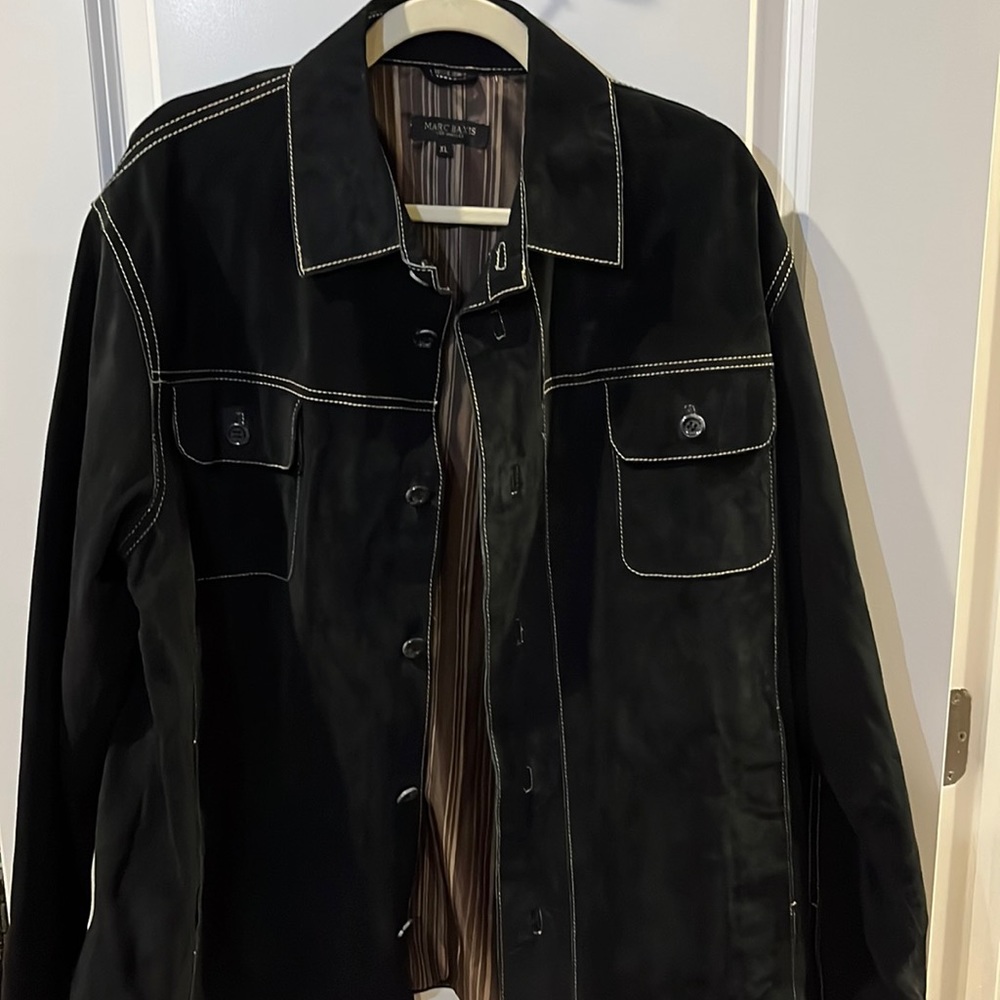 Marc Baxis Suede Jacket (Black- Size XL)